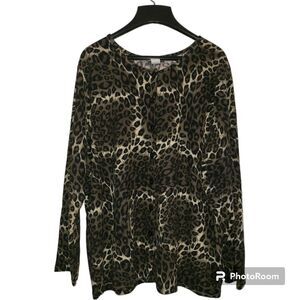 Fashion Bug Animal Print Long Sleeve Tunic 2X